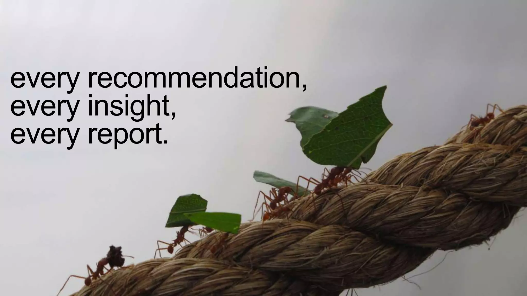 every recommendation,
every insight,
every report.
 