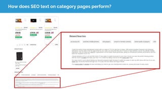 How does SEO text on category pages perform?
 