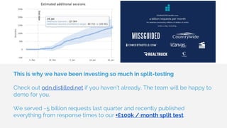 This is why we have been investing so much in split-testing
Check out odn.distilled.net if you haven’t already. The team will be happy to
demo for you.
We served ~5 billion requests last quarter and recently published
everything from response times to our +£100k / month split test.
 