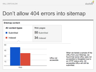 WILL CRITCHLOW




Don’t allow 404 errors into sitemap
 