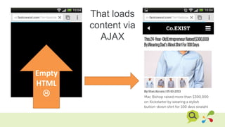 That loads
content via
AJAX
Empty
HTML

 