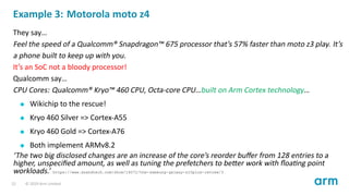 Example 3: Motorola moto z4
They say…
Feel the speed of a Qualcomm® Snapdragon™ 675 processor that’s 57% faster than moto ...