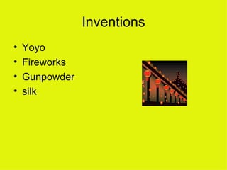 Inventions Yoyo Fireworks Gunpowder silk 