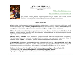 William Birdsall   Resume