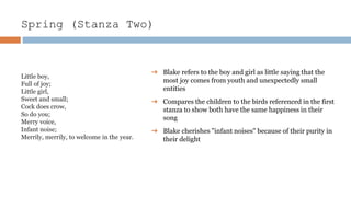 Springtime Blake William Blake (An Analysis of 3 poems) | PPTX