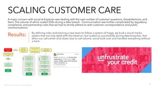 Tapping Social to Evolve Product
Freecreditscore reached out to me at a time when it was being heavily challenged by disruptive startups who seemed to offer what we
did… for no hidden fees. I was asked to do what they did on social. After a quick audit, it was clear that we needed to change a lot more
than our social media to stay competitive – we needed to learn: from our competetors, from our customers, and most importantly, we
needed to learn about ourselves. The threat was coming from startups who had literally built thier business models on our percieved
weaknesses.
Results:
Using social learnings and consumer insights, we spent the next year evolving the brand. We moved away from our
subscription model. We built out a new, consumer-driven brand on social. We built a team on social that integrated
fully with advertising, customer care, legal, digital marketing, media, and PR. These efforts resulted in the highest
amount of sign-ups per quarter ever, and a social media sentiment increase of 80%.
Will Chamberlain, Social Media - 310 926 1516
 