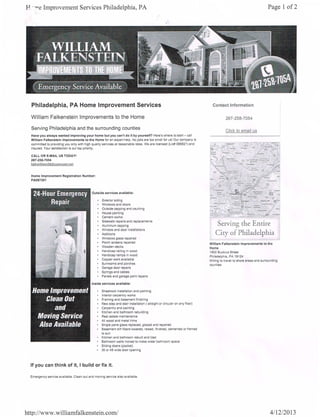 William falkenstein website  & resume