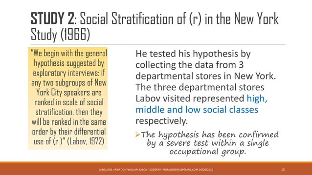 William labov Language Variation and Change PPT