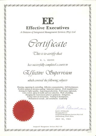 William leslie grieve   bill grieve - effective executives course certificate