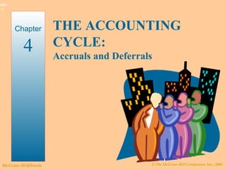 THE ACCOUNTING CYCLE: Accruals and Deferrals Chapter 4 