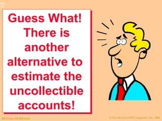 © The McGraw-Hill Companies, Inc., 2003McGraw-Hill/Irwin
Slide
7-44
Guess What!
There is
another
alternative to
estimate the
uncollectible
accounts!
Guess What!
There is
another
alternative to
estimate the
uncollectible
accounts!
 