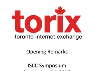 Opening Remarks
ISCC Symposium
 