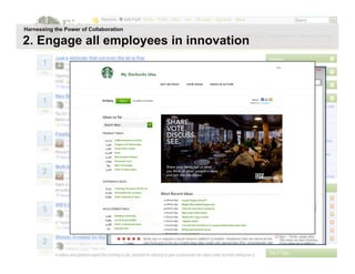 Harnessing the Power of Collaboration

2. Engage all employees in innovation
 