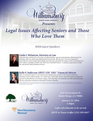 Williamsburg financial seminar flyer 2 122915