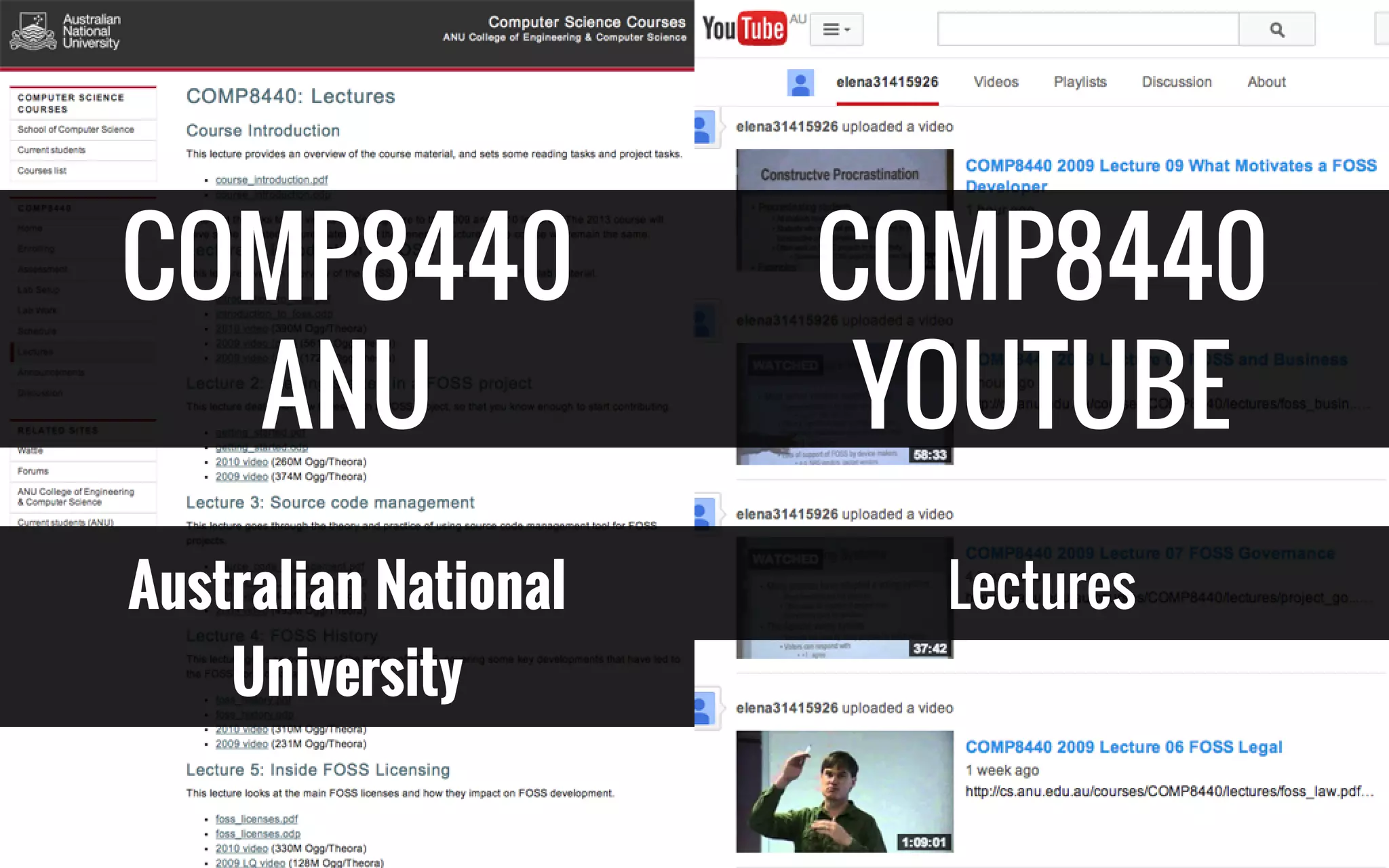 COMP8440
ANU
Australian National
University
COMP8440
YOUTUBE
Lectures
 
