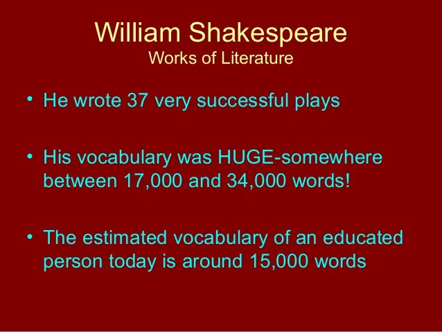 william shakespeare powerpoint william shakespeare works of literature