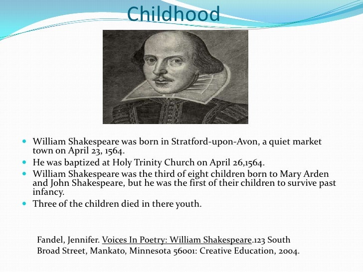 william shakespeare interests