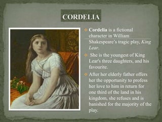 Cordelia, from Shakespeares King Lear (colour litho)