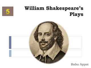William Shakespeare’s
Plays
Babu Appat
 