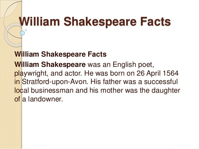 William Shakespeare Facts