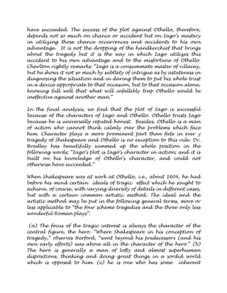 WILLIAM SHAKESPEARE'S OTHELLO: THE WAY I THOUGHT OF CRITICAL EVALUATION ...