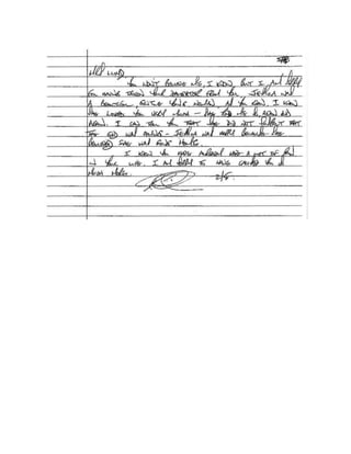 Col. Russel Williams Handwriting