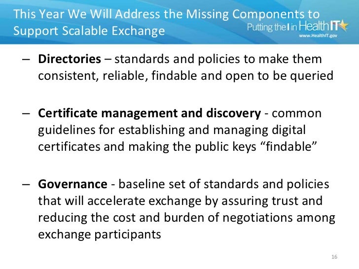 Standards Required For Health Information Management Standards Required For Health Information Management