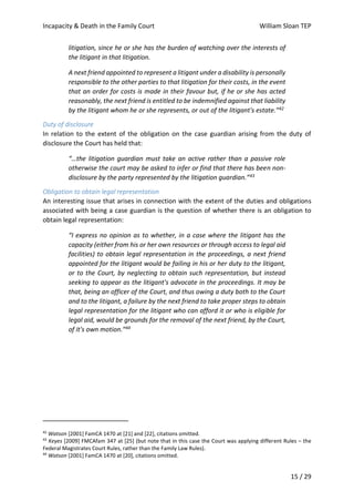 Incapacity & Death in the Family Court | PDF