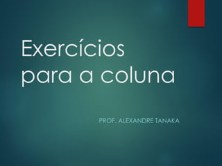 Exercícios
para a coluna
PROF. ALEXANDRE TANAKA
 