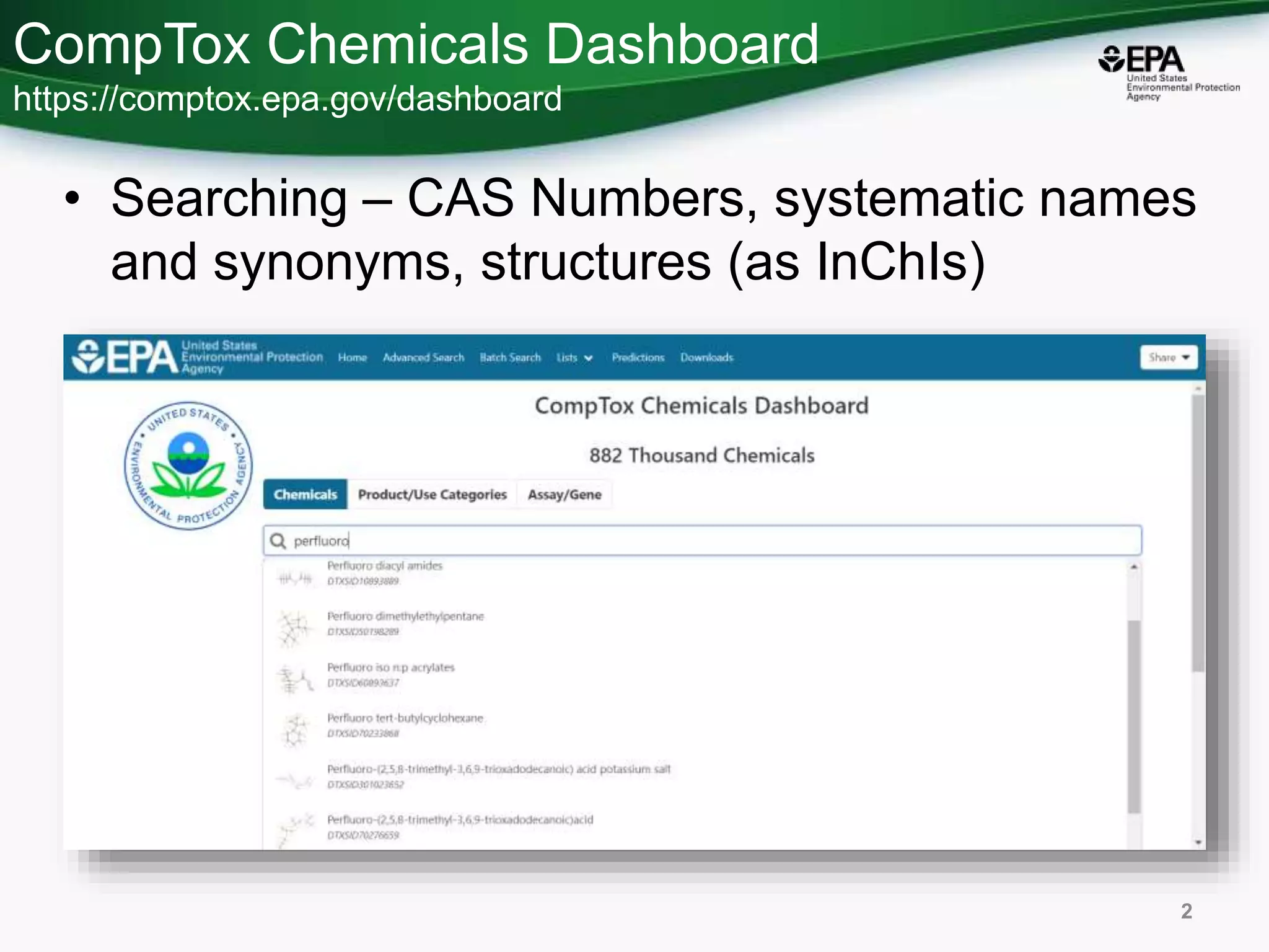 PFAS Chemistry: Range, Complexity, Groupings, and the CompTox Chemicals ...