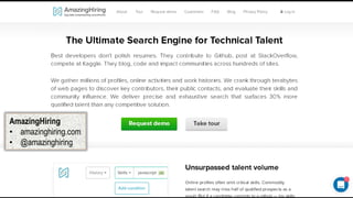 AmazingHiring
• amazinghiring.com
• @amazinghiring
 