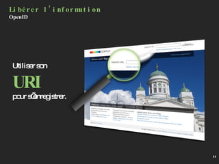 Utiliser son URI pour s’enregistrer. Libérer l’information OpenID 