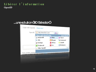 ...une solution “ID Selector” Libérer l’information OpenID 