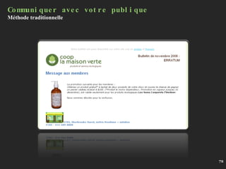 Communiquer avec votre publique Méthode traditionnelle 