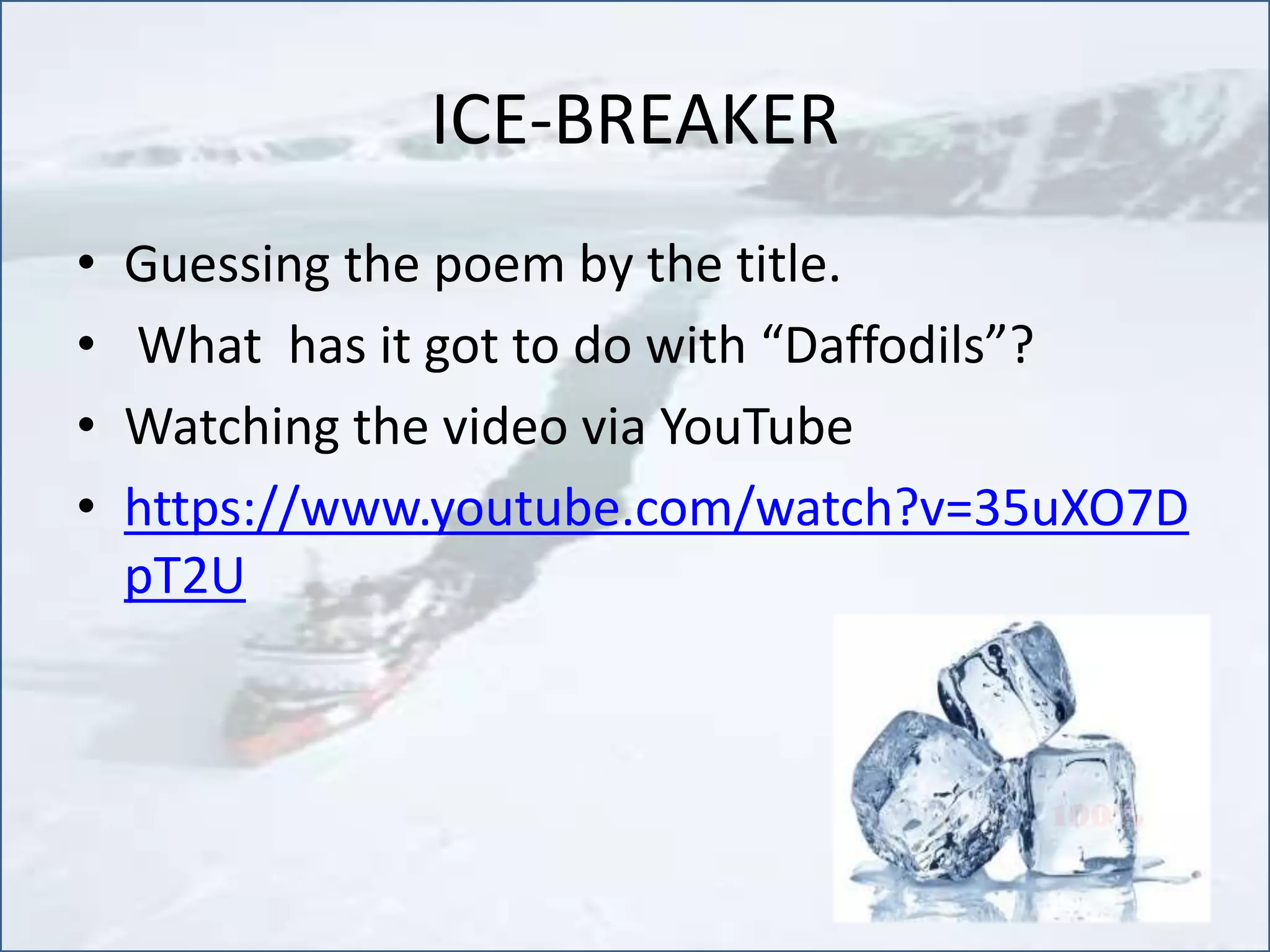 William wordsworth daffodils poem lesson plan Turkey Turkiye PPT