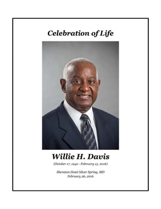 Willie Davis Celebration of life - Program