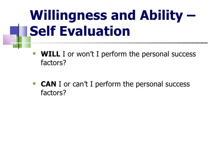 Willingness And Ability
