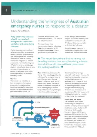 Understanding the willingness of Australian emergency nurses to respond to a disaster