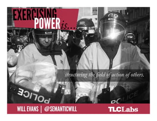 structuring the field of action of others.




@SemanticWill | Will Evans
 