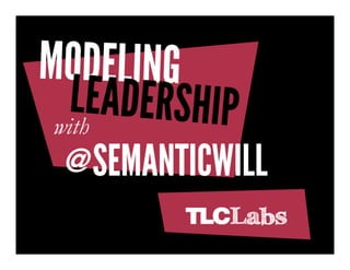 Modeling Leadership
    @SemanticWill
 