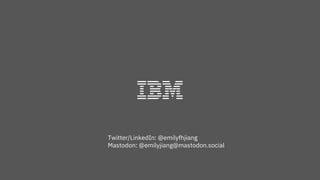 Twitter/LinkedIn: @emilyfhjiang
Mastodon: @emilyjiang@mastodon.social
 