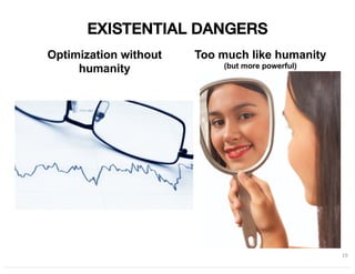 19
EXISTENTIAL DANGERS
Optimization without
humanity
Too much like humanity
(but more powerful)
 