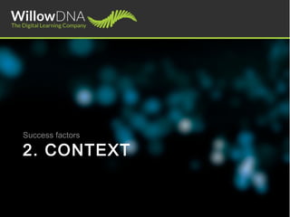 CLICK TO EDIT MASTER
TITLE STYLE
Click to edit Master text styles
2. CONTEXT
Success factors
 