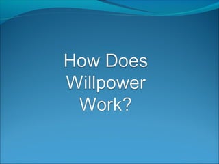 How to Develop Strong Willpower?
Willpower
(Personal
Motivation)
Changepower
(Community
Support)
Tawfiq
(Ability &
Blessin...