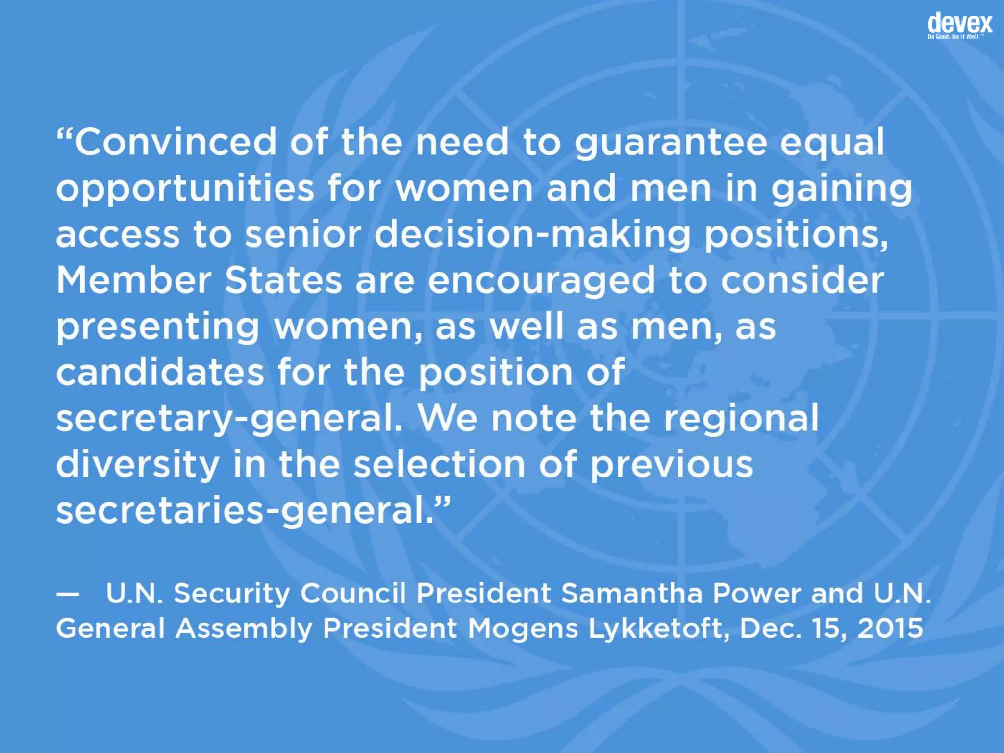 Will the 9th U.N. secretary-general be a woman?