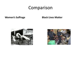 Comparison
Women’s Suffrage Black Lives Matter
 