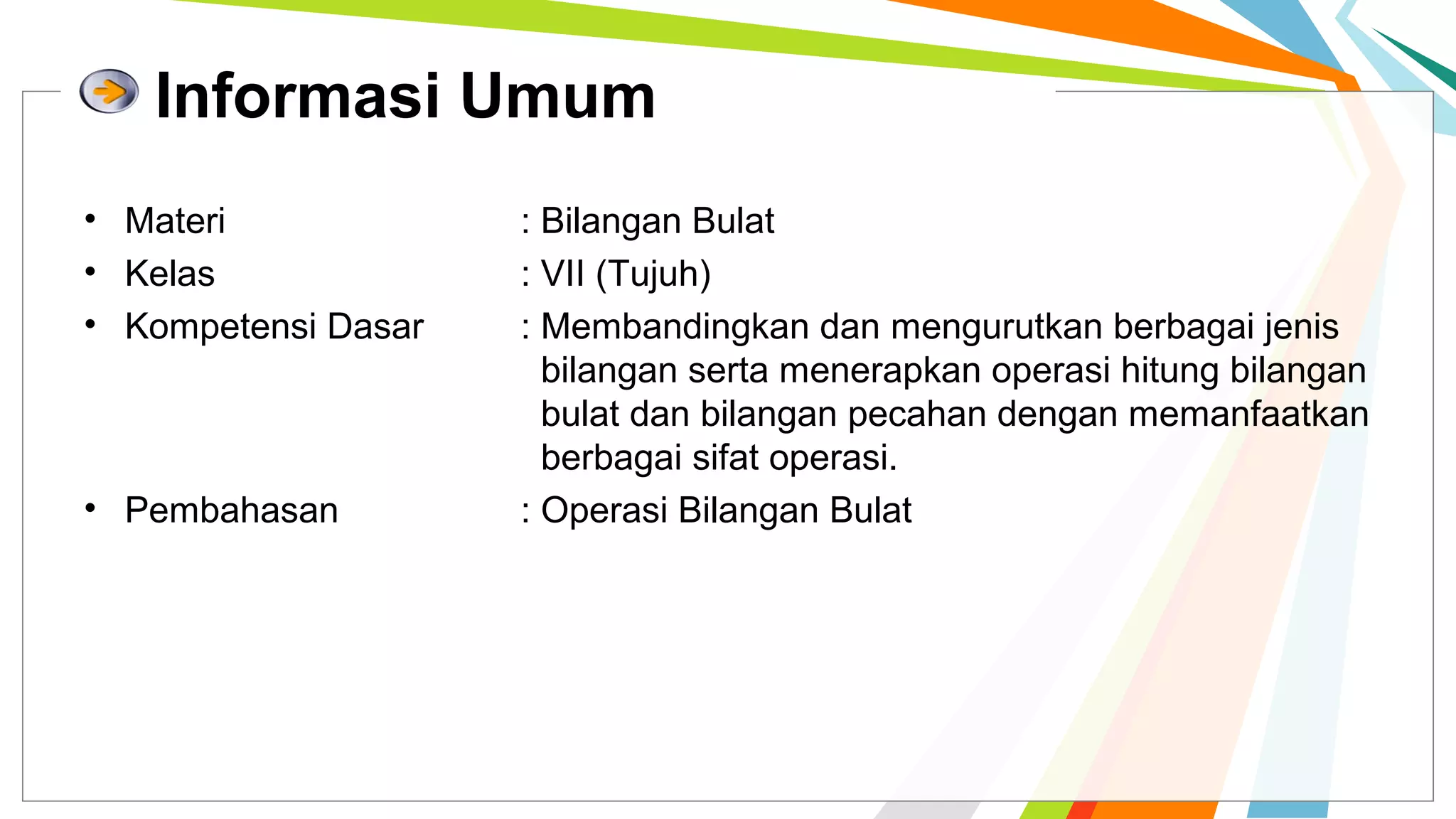 Bilangan Bulat dan Operasinya | PPT