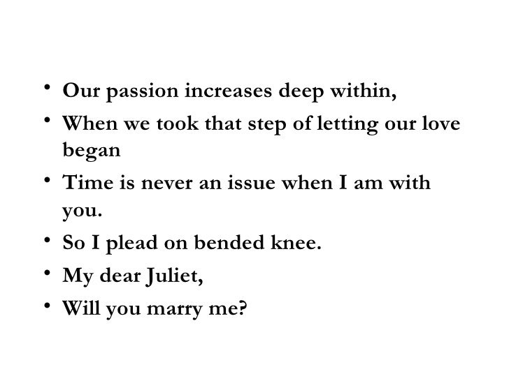 Will You Marry Me Poems