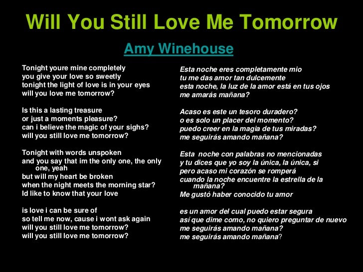 Will You Still Love Me Tomorrow