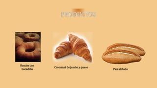 Roscón con
bocadillo
Croissant de jamón y queso
Pan aliñado